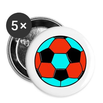 fussball 2 - Buttons groß 56 mm (5er Pack) - Weiß - Vorne