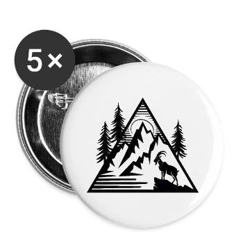 Alps Mountains Capricorn - Buttons large 2.2''/56 mm (5-pack) - white - Front