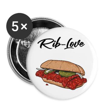 BBQ // Illustration - Buttons groß 56 mm (5er Pack) - Weiß - Vorne