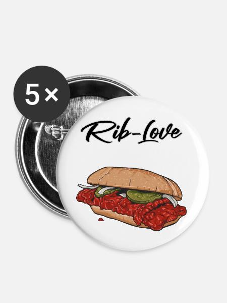 BBQ // Illustration - Buttons groß 56 mm (5er Pack) - Weiß