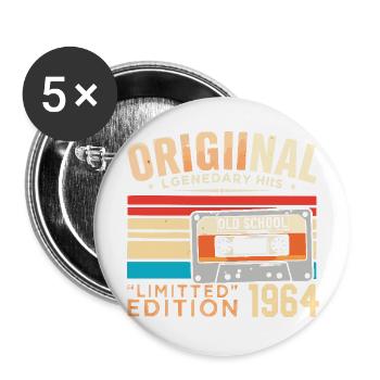 Original 1964, Legendary since 1964 Vintage 1964 - Buttons large 2.2''/56 mm (5-pack) - white - Front