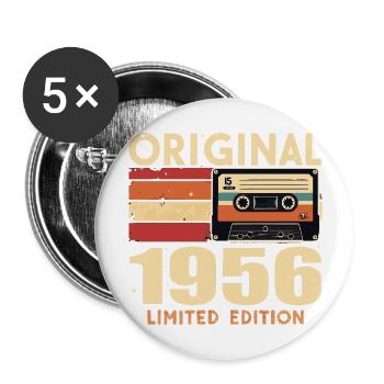 Geburtstag 1956 - Legendär Seit 1956 Geschenk 1956 - Buttons groß 56 mm (5er Pack) - Weiß - Vorne