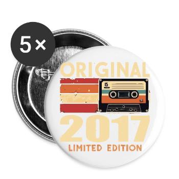 Birthday 2017 - Legendary since 2017 Gift 2017 - Buttons large 2.2''/56 mm (5-pack) - white - Front