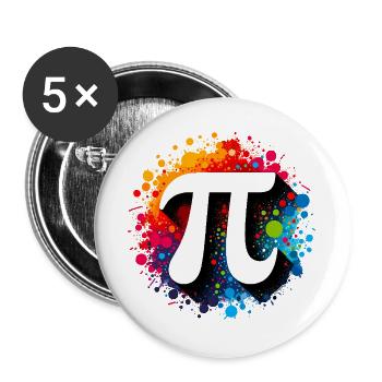 Pirate Pi Day Pirate Motif Math Fans Teacher - Buttons large 2.2''/56 mm (5-pack) - white - Front