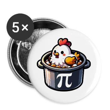 Pi Day Chicken Motif Pi Fans Math Fans Teachers - Buttons large 2.2''/56 mm (5-pack) - white - Front