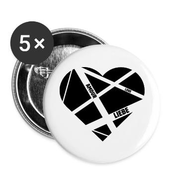 Right into the heart - Buttons large 2.2''/56 mm (5-pack) - white - Front