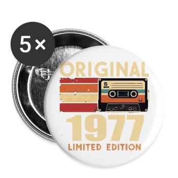 Birthday 1977 - Legendary since 1977 Gift 1977 - Buttons large 2.2''/56 mm (5-pack) - white - Front