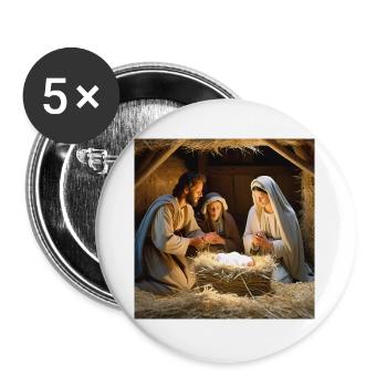 catholic, jesus christ, mass, christian - Buttons large 2.2''/56 mm (5-pack) - white - Front