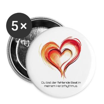 Hearts in unison. - Buttons large 2.2''/56 mm (5-pack) - white - Front
