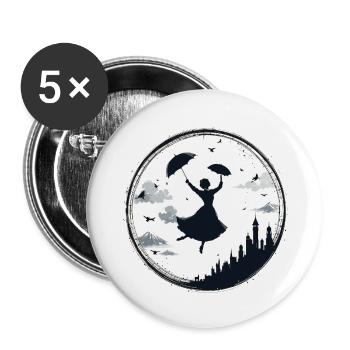 mary poppins 0543530 - Buttons groß 56 mm (5er Pack) - Weiß - Vorne