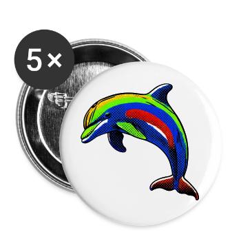 Dolphin - Buttons large 2.2''/56 mm (5-pack) - white - Front