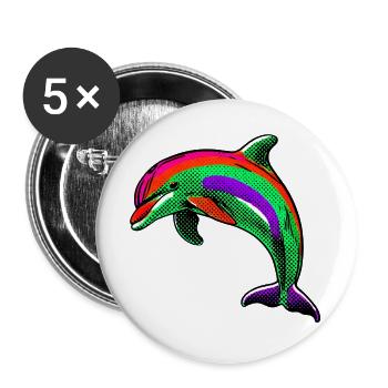 Dolphin - Buttons large 2.2''/56 mm (5-pack) - white - Front