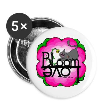 Chat de printemps Amour de printemps - Lot de 5 grands badges (56 mm) - blanc - Devant