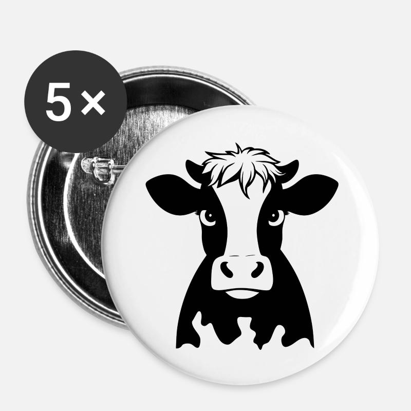 Sassy Cow - Buttons large 2.2''/56 mm (5-pack) - white