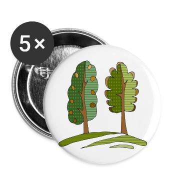 Baum - Buttons groß 56 mm (5er Pack) - Weiß - Vorne