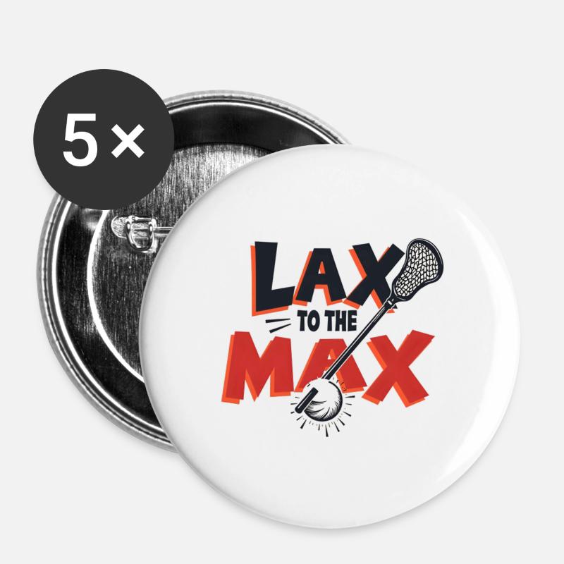 Lax to the Max - Buttons large 2.2''/56 mm (5-pack) - white