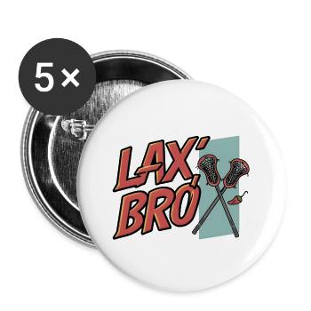 Lax, Bro - Buttons large 2.2''/56 mm (5-pack) - white - Front