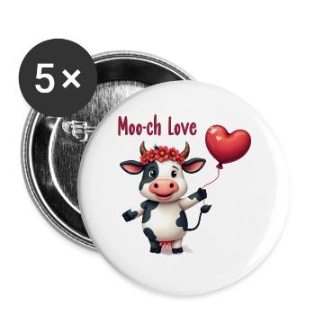 Moo-ch Love - Lot de 5 grands badges (56 mm) - blanc - Devant