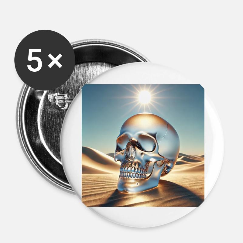 Crystal skull - Buttons large 2.2''/56 mm (5-pack) - white