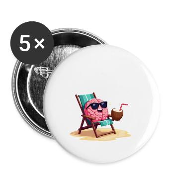Mentally Checked Out - Buttons large 2.2''/56 mm (5-pack) - white - Front
