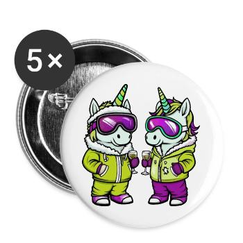 Unicorn Ski Après Ski - Buttons large 2.2''/56 mm (5-pack) - white - Front