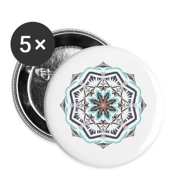 Starfish Mandala - Buttons large 2.2''/56 mm (5-pack) - white - Front