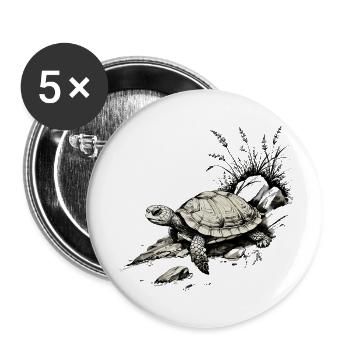 Turtle - Buttons large 2.2''/56 mm (5-pack) - white - Front