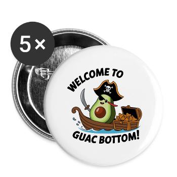 Welcome To Guac Bottom - Lot de 5 grands badges (56 mm) - blanc - Devant