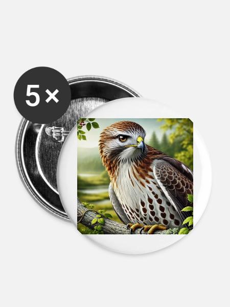 Hawk - Buttons groß 56 mm (5er Pack) - Weiß