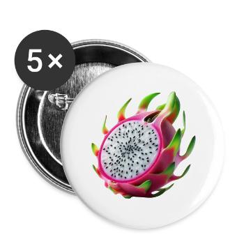 Drachenfrucht – Exotische Schönheit - Buttons groß 56 mm (5er Pack) - Weiß - Vorne