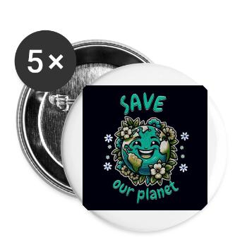 Save Our Planet : Porte ton engagement avec style - Buttons large 2.2''/56 mm (5-pack) - white - Front