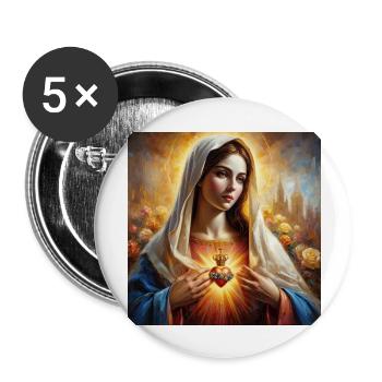 Holly Mary Maria Madonna Mariana Virgin Mary Holy - Buttons large 2.2''/56 mm (5-pack) - white - Front