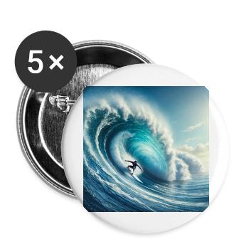 Surf's up - Buttons large 2.2''/56 mm (5-pack) - white - Front