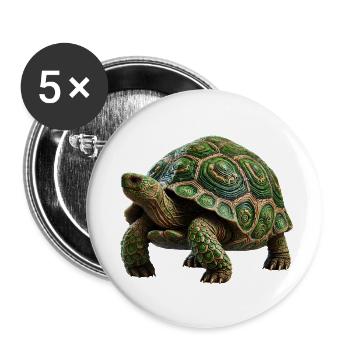 Schildkröte - Buttons groß 56 mm (5er Pack) - Weiß - Vorne