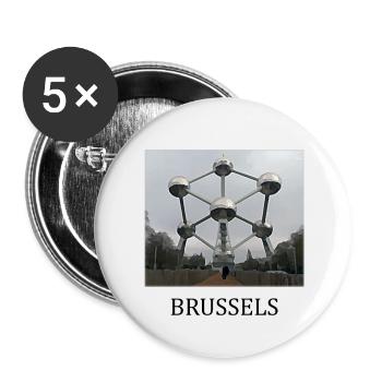 Brussels Atomium - Buttons large 2.2''/56 mm (5-pack) - white - Front