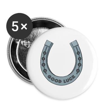 Good Luck Horseshoe - Buttons large 2.2''/56 mm (5-pack) - white - Front