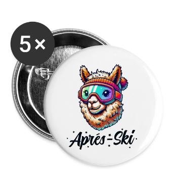 Lunettes de ski Alpaca Après-ski - Lot de 5 grands badges (56 mm) - blanc - Devant