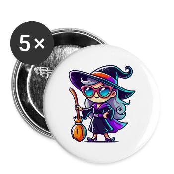 Witch Sunglasses - Buttons large 2.2''/56 mm (5-pack) - white - Front