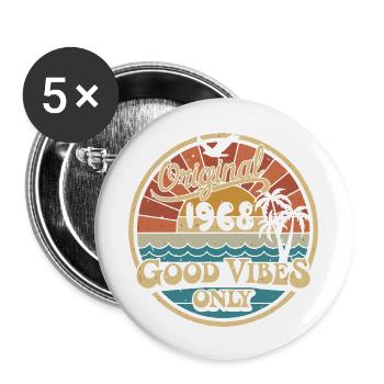 Original 1968 Vintage 1968 Birthday Retro 1968 - Buttons large 2.2''/56 mm (5-pack) - white - Front
