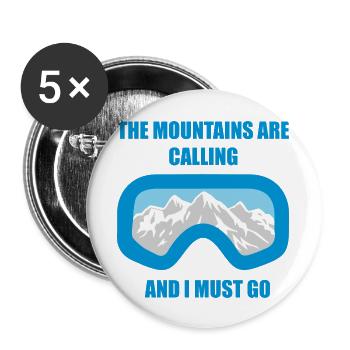Montagnes - Lot de 5 grands badges (56 mm) - blanc - Devant