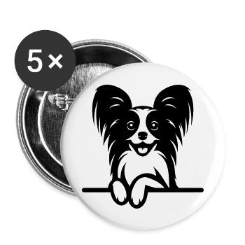 Papillo - Lot de 5 grands badges (56 mm) - blanc - Devant