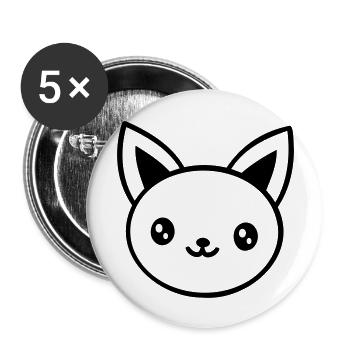 Cat Pet Cute Cute Kitten Friendly - Buttons large 2.2''/56 mm (5-pack) - white - Front