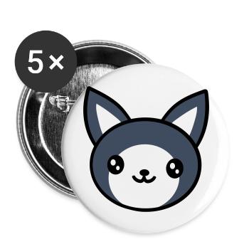 Cat Pet Cute Cute Kitten Friendly - Buttons large 2.2''/56 mm (5-pack) - white - Front