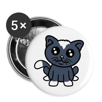 Cat Pet Cute Cute Kitten Friendly - Buttons large 2.2''/56 mm (5-pack) - white - Front