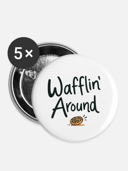 Wafflin' Around - Buttons groß 56 mm (5er Pack) - Weiß