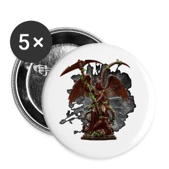 Engelstatue, Ranken, gothic design - Buttons groß 56 mm (5er Pack) - Weiß - Vorne