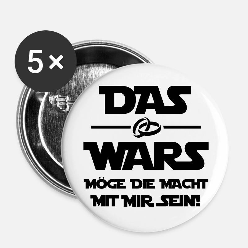 das wars möge die macht 001 - Buttons groß 56 mm (5er Pack) - Weiß