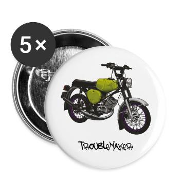 S51 (vert clair) // Illustration - Lot de 5 grands badges (56 mm) - blanc - Devant