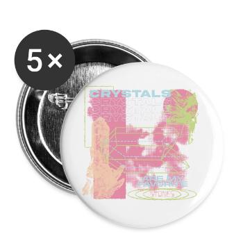 Crystals Are My Favorite Vibe - Buttons large 2.2''/56 mm (5-pack) - white - Front
