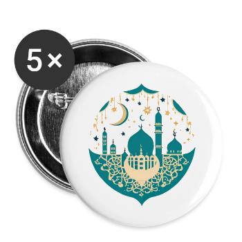 Ramadan Gift Eid Mubarak Islam Allah Muslim - Buttons large 2.2''/56 mm (5-pack) - white - Front